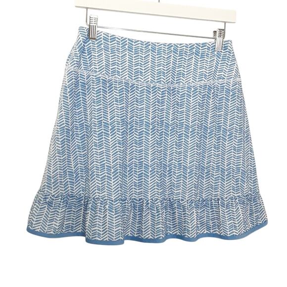 Vineyard Vines Womens S Golf Skort Ruffle Hem Blue Herringbone Pickleball - Picture 2 of 10